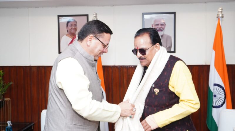 मुख्यमंत्री धामी से नई दिल्ली में नैनीताल- उधमसिंह नगर लोकसभा सीट से नवनिर्वाचित सदस्य अजय भट्ट ने की शिष्टाचार भेंट