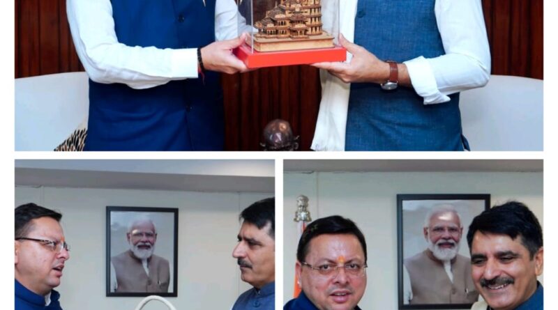 मुख्यमंत्री धामी से नई दिल्ली में गुजरात विधानसभा के अध्यक्ष शंकर चौधरी ने की भेंट