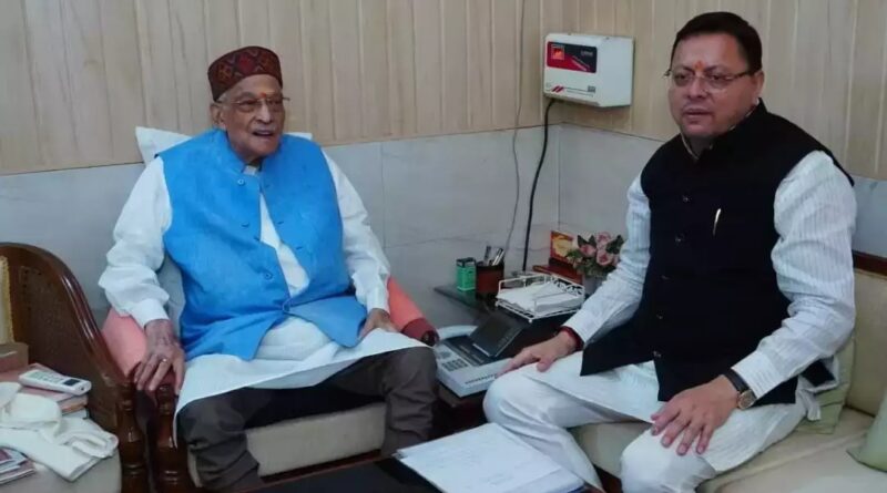 मुख्यमंत्री धामी ने वरिष्ठ भाजपा नेता मुरली मनोहर जोशी से की मुलाकात,विभिन्न विषयों पर हुई चर्चा