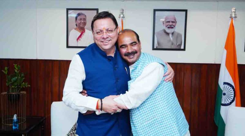 मुख्यमंत्री धामी ने केंद्रीय राज्य मंत्री अजय टम्टा को जन्मदिवस की दी हार्दिक बधाई एवं शुभकामनाएं