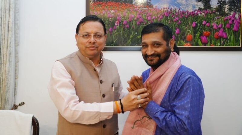 मुख्यमंत्री धामी से कर्णप्रयाग विधानसभा क्षेत्र से विधायक अनिल नौटियाल ने की भेंट