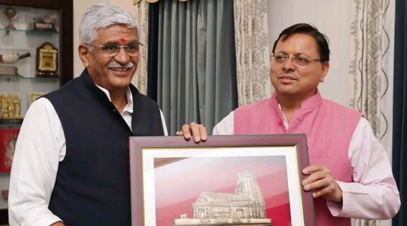 केंद्रीय संस्कृति मंत्री गजेंद्र सिंह शेखावत ने मुख्यमंत्री धामी से की शिष्टाचार भेंट,मुख्यमंत्री ने उत्तराखण्ड में चल रहे विकास कार्यों से कराया अवगत