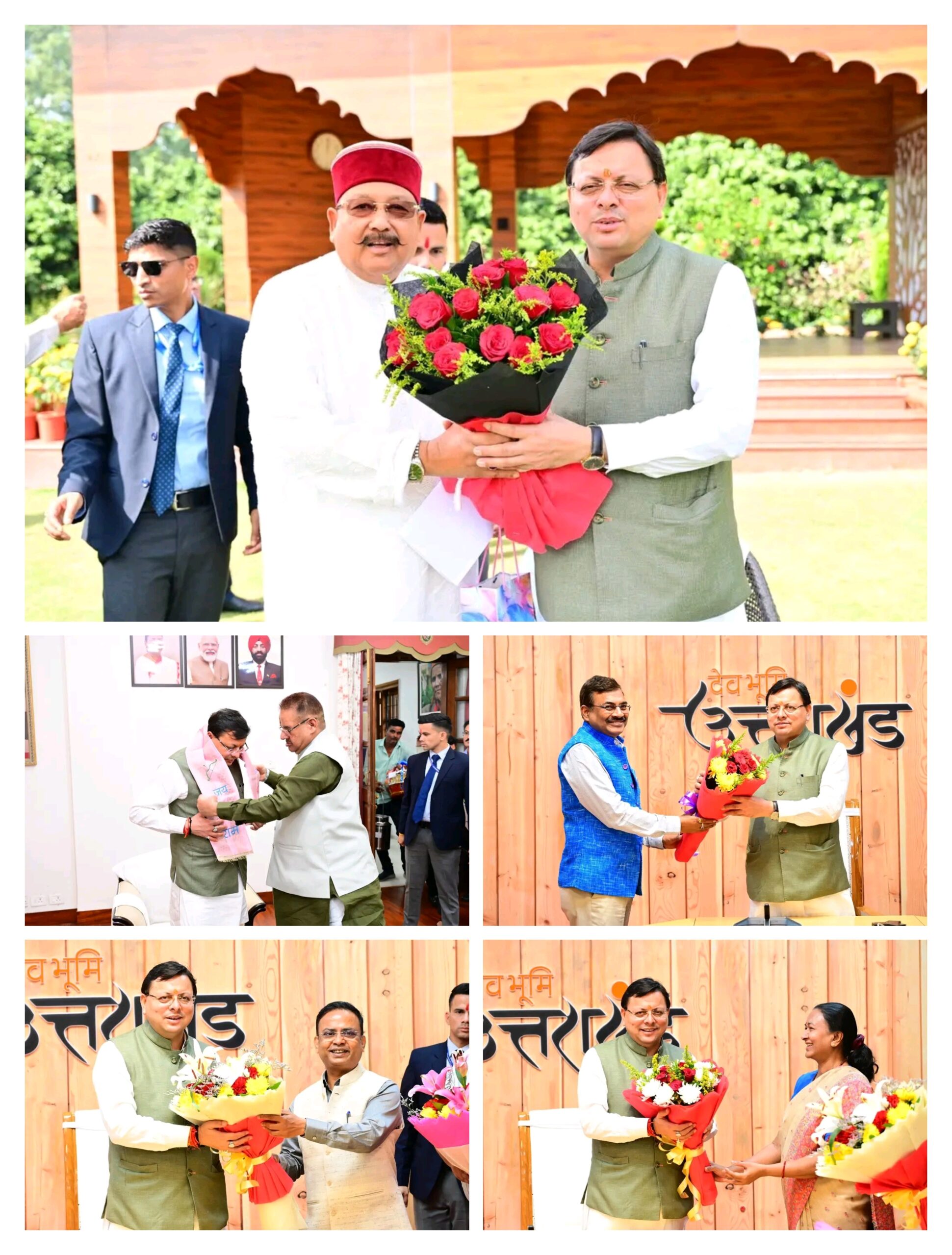 मुख्यमंत्री धामी से कैबिनेट मंत्री सतपाल महाराज तथा गणेश जोशी ने भेंट कर उन्हें दीपावली की दी शुभकामनाएं