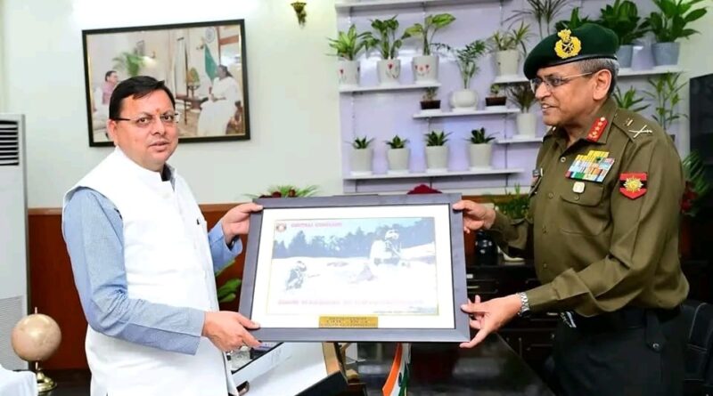 मुख्यमंत्री धामी से जनरल ऑफिसर कमांडिंग इन चीफ लेफ्टिनेंट जनरल अनिंद्य सेनगुप्ता ने की भेंट 